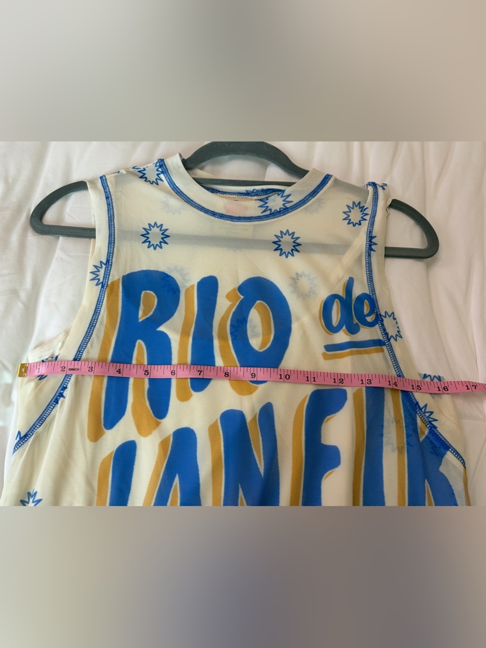 Farm Rio for Anthropologie Rio de Janeiro Mesh Maxi Dress Size Small Tropical - Picture 8 of 10